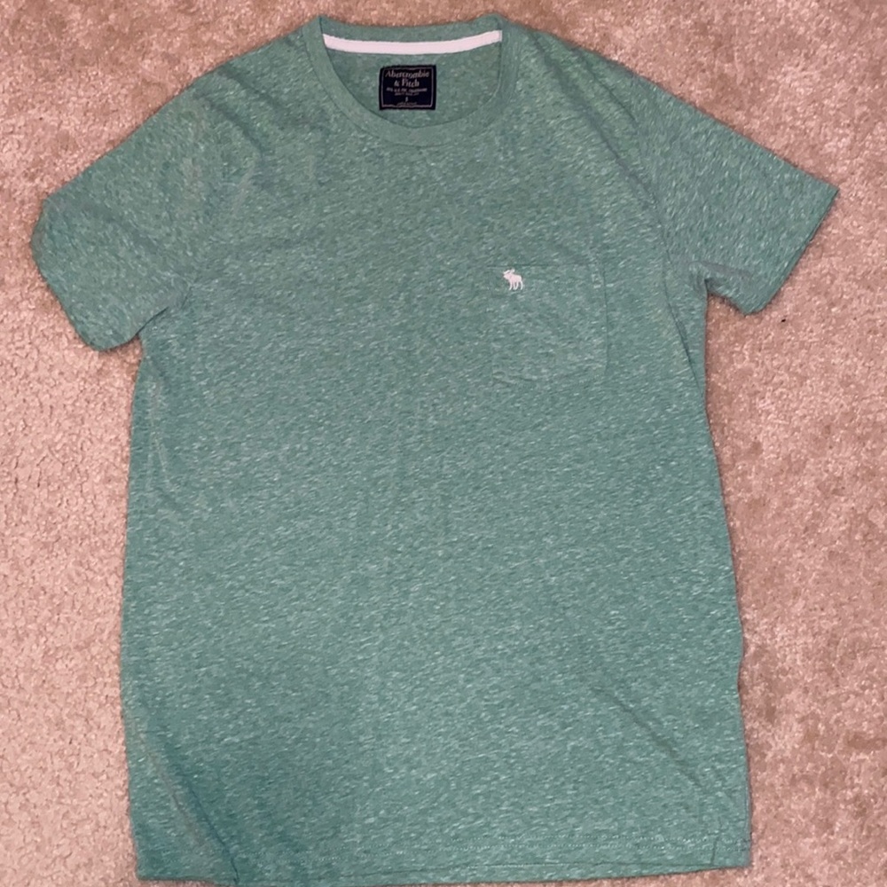 Mens Small Green Abercrombie & Fitch Short Sleeve With Front Pocket